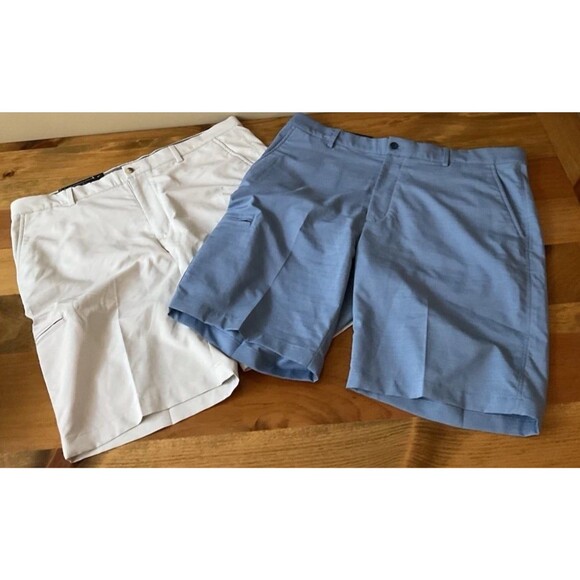 Greg Norman performance fabric stretch golf shorts men's size 38 set of 2 - Picture 2 of 12